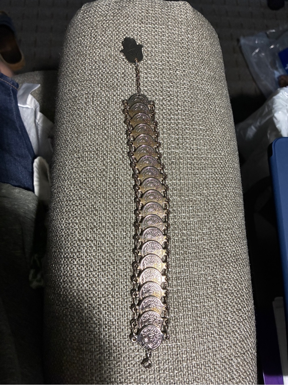 Vintage Gold Tone Coin Link Bracelet. Unique. Beautiful.